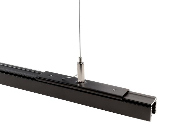 1-Phasen Schienensystem - D One Seilabhängungshalter mit 3m Abhängeseil, schwarz