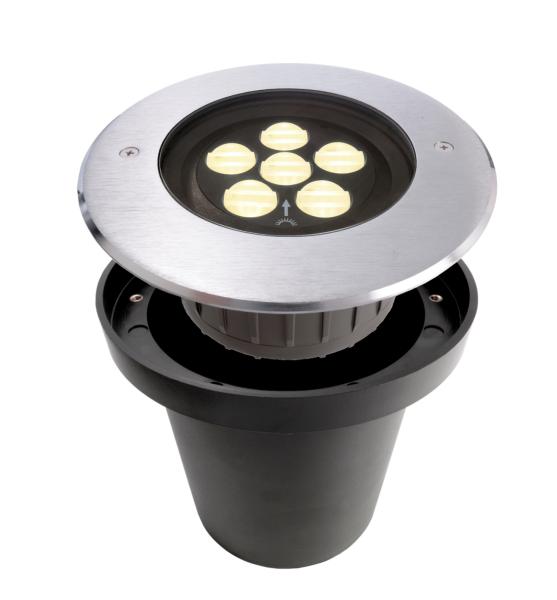 Bodeneinbauleuchte - Canum Asymmetrisch, 12 W, 3000 K, Silber