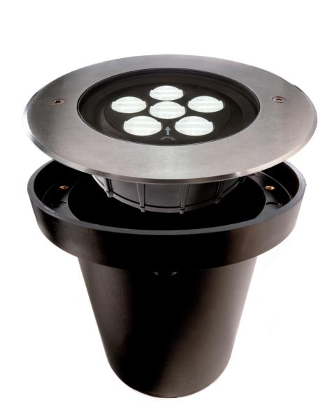 Bodeneinbauleuchte - Canum Asymmetrisch, 12 W, 3000 K, Silber