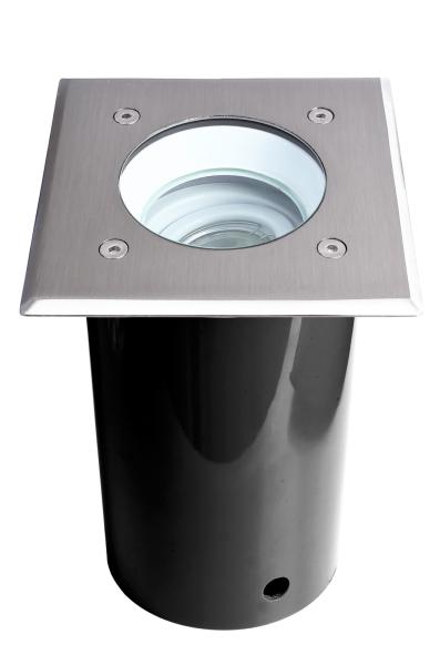 Bodeneinbauleuchte - Pavo Square Set, 1x max. 9 W GU10, Silber