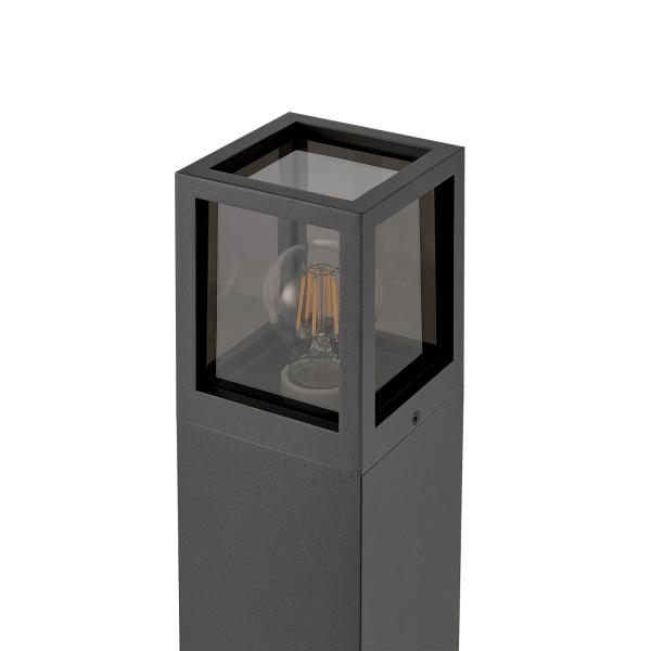 Pollerleuchte - Facado 2 Square getönt 650mm, 1x max 20 W, E27, Dunkelgrau