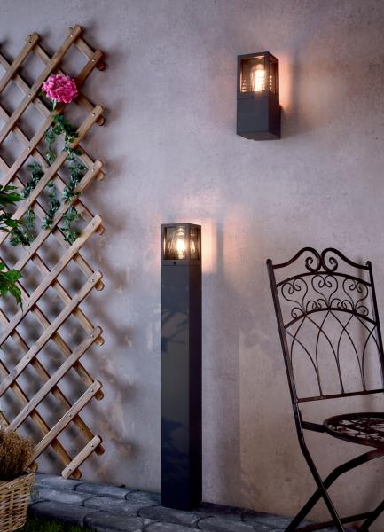 Pollerleuchte - Facado 2 Square opal 1000mm, 1x max 20 W, E27, Dunkelgrau