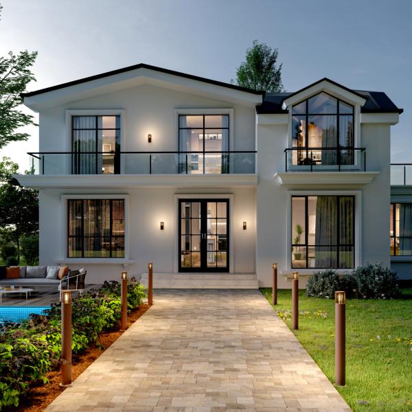 Pollerleuchte - Facado 2 Round getönt 1000mm, 1x max 20 W, E27, Rost