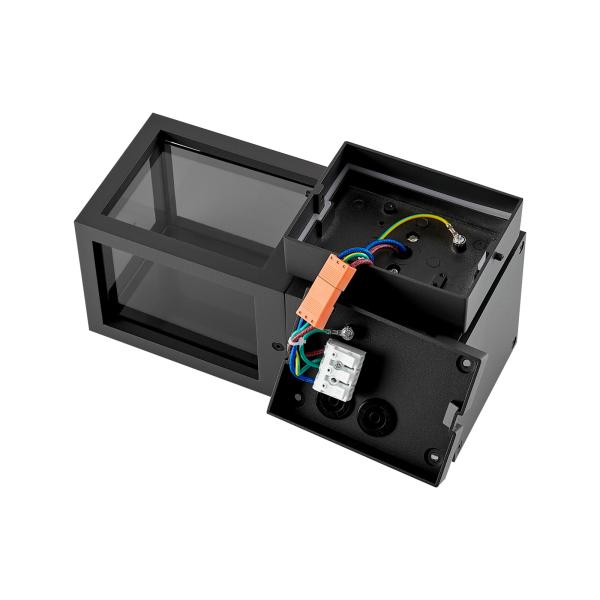 Wandaufbauleuchte - Facado 2 Square getönt, 1x max 20 W, Dunkelgrau