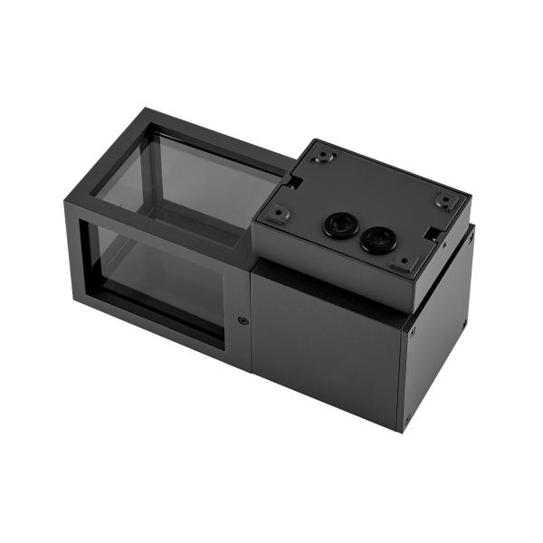 Wandaufbauleuchte - Facado 2 Square getönt, 1x max 20 W, Dunkelgrau