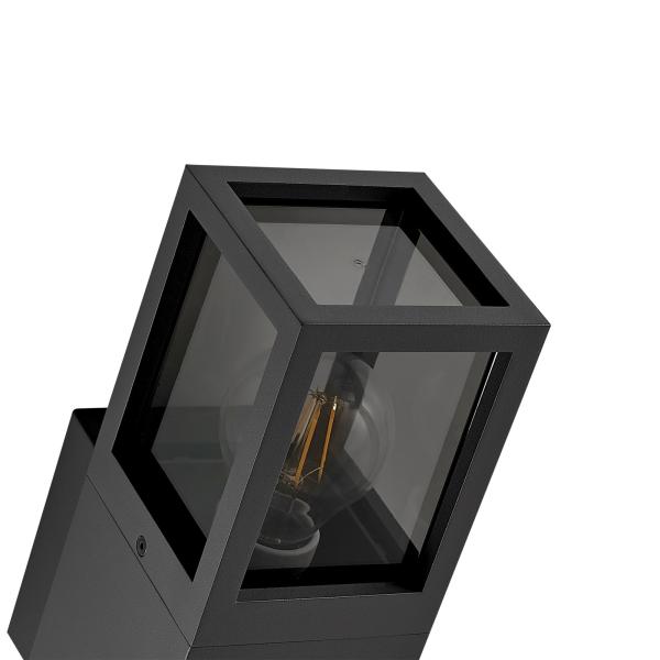 Wandaufbauleuchte - Facado 2 Square getönt, 1x max 20 W, Dunkelgrau