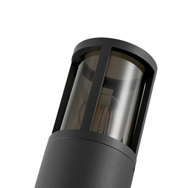 Wandaufbauleuchte - Facado 2 Round getönt, 1x max 20 W, Dunkelgrau