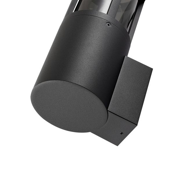 Wandaufbauleuchte - Facado 2 Round getönt, 1x max 20 W, Dunkelgrau