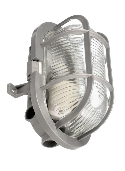 Decken- und Wandaufbauleuchte - Sotano Retro, oval, 1x max. 60 W E27, Grau