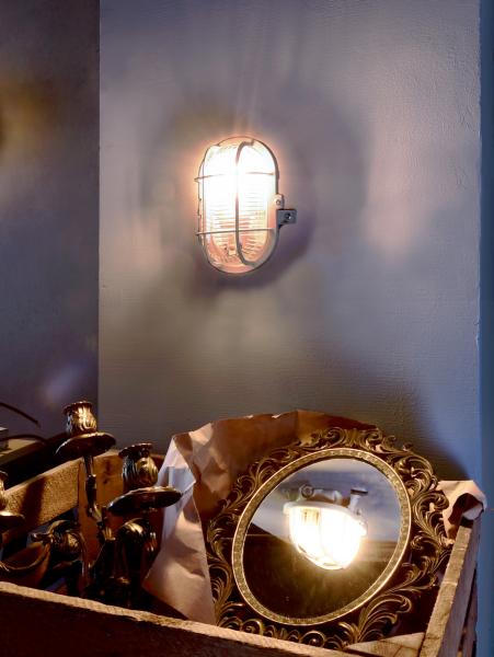 Decken- und Wandaufbauleuchte - Sotano Retro, oval, 1x max. 60 W E27, Grau