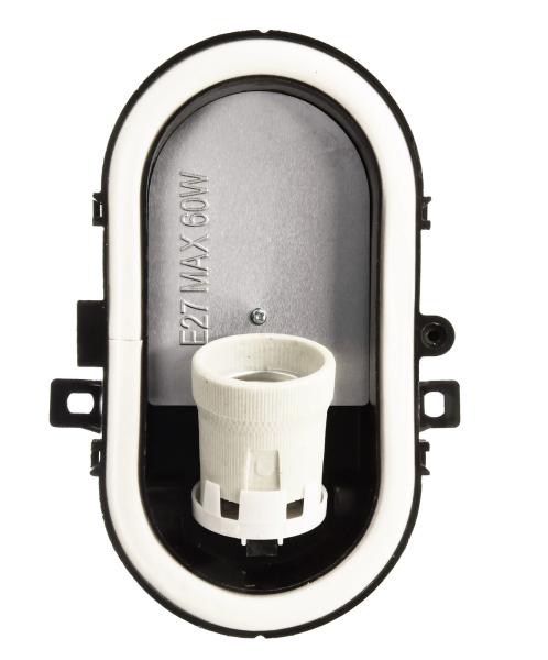 Decken- und Wandaufbauleuchte - Sotano Retro, oval, 1x max. 60 W E27, Schwarz