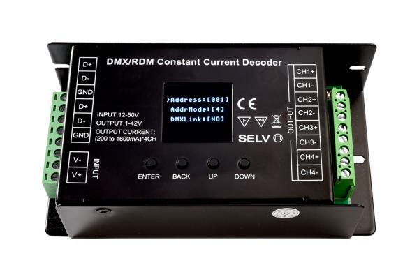 Niedervolt DMX Dimmer (CC, DC) - DMX/RDM 4 CH CC Decoder