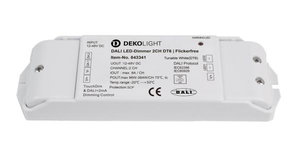 Niedervolt DALI Dimmer (CV, DC) - DALI 2 PWM Dimmer CV 2CH, 12-48V, 8A/CH, DT6