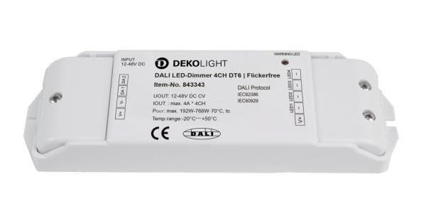 Niedervolt DALI Dimmer (CV, DC) - DALI 2 PWM Dimmer CV 4CH, 12-48V, 4A/CH, DT6