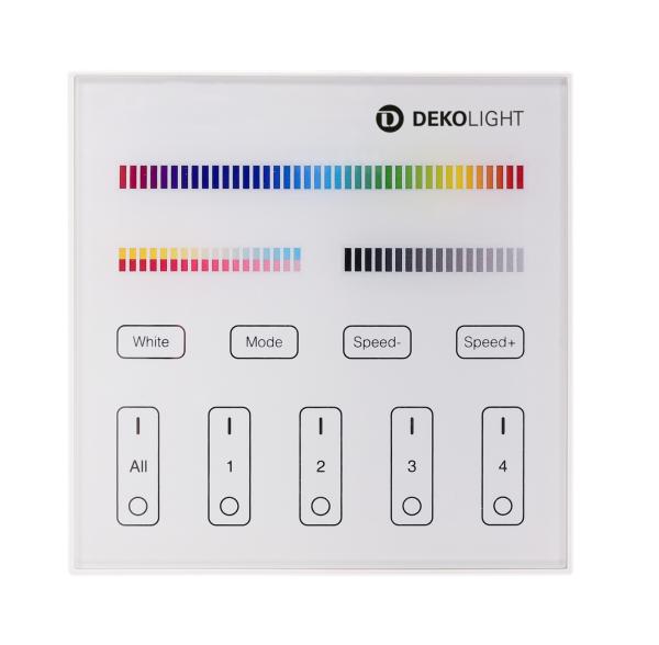 Steuerung RF - RF-smart, Wandfernbedienung, weiß, 3V, 4 Zonen, Single/CCT/RGB/W/+CCT