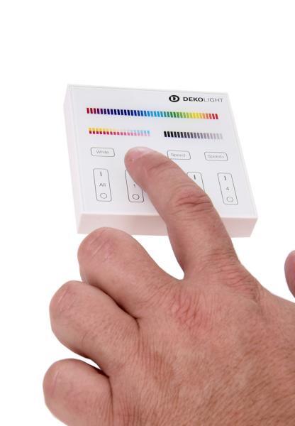 Steuerung RF - RF-smart, Wandfernbedienung, weiß, 3V, 4 Zonen, Single/CCT/RGB/W/+CCT