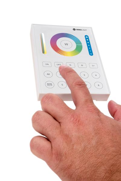 Steuerung RF - RF-smart, Wandfernb., weiß, 8 Zo, Single/CCT/RGB/RGBW/RGB+CCT