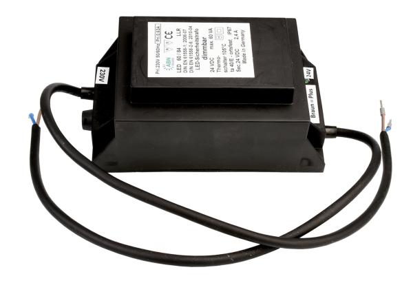 Netzgerät (CV, DC) dimmbar - LED Sicherheitstransformator, DIM, CV, 60VA/24V DC