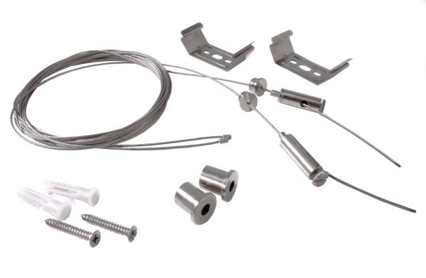 Mechanisches Systemzubehör - Seilabhängung einstellbar für Leuchte Tri Proof 2 Stk., Hellgrau