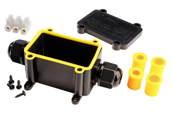 Elektrisches Montagezubehör - Outdoor 2-fach-Verteiler eckig Kabel 5-12mm, 0.5-2,5mm², 450V AC/24A