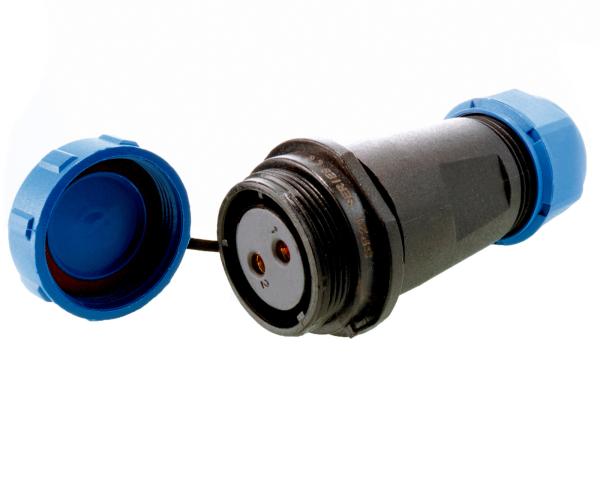 Elektrisches Montagezubehör - Weipu HQ 12/24/48V Buchse mit Schraubkappe 2-polig