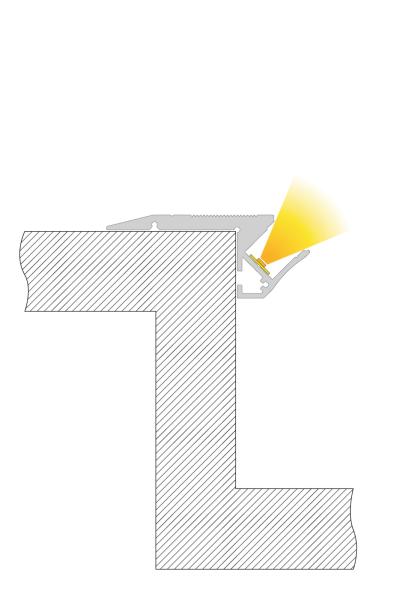 Profil - Treppenstufen-Profil AL-01-10, 3m, Silber