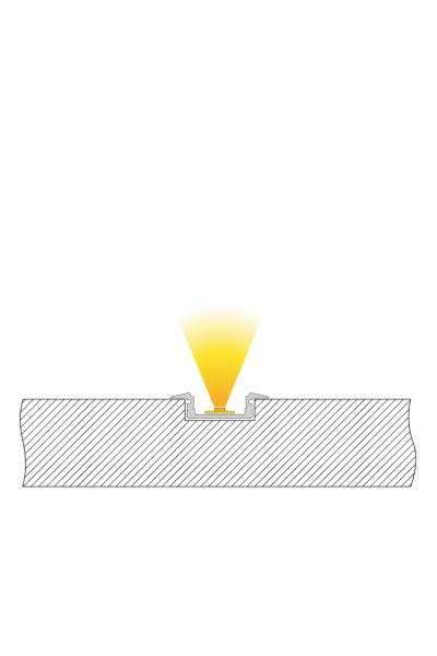 Profil - T-Profil flach ET-01-12, 2m, Silber