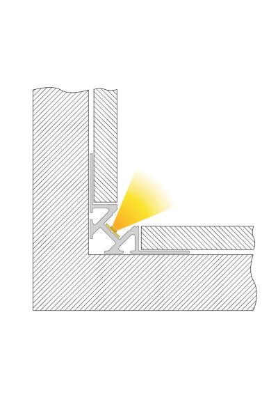 Profil - Fliesen-Profil Ecke innen EV-01-08, 2,5m, Silber