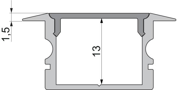 Profil Endkappe - Endkappe P-ET-02-15 Set 2 Stk, Grau