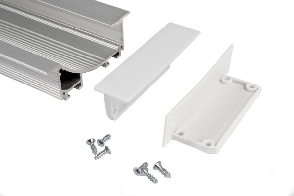 Profil Endkappe - Endkappe P-EL-02-12 Set 2 Stk, Weiß