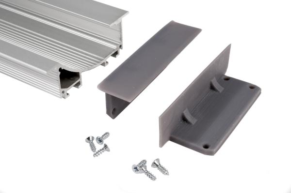 Profil Endkappe - Endkappe P-EL-02-12 Set 2 Stk, Grau