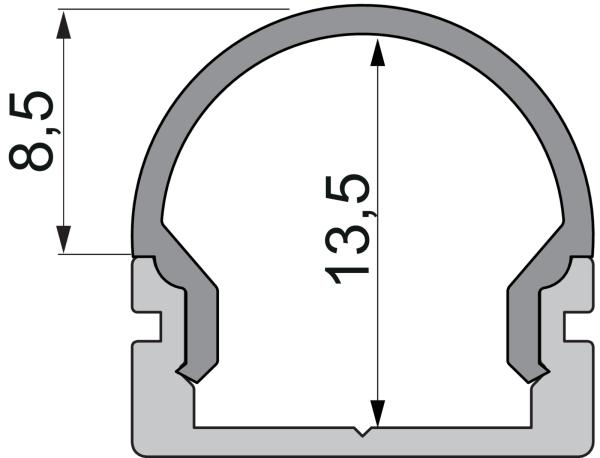 Profil Endkappe - Endkappe R-AU-01-10 Set 2 Stk, Grau