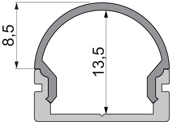 Profil Endkappe - Endkappe R-AU-01-12 Set 2 Stk, Grau