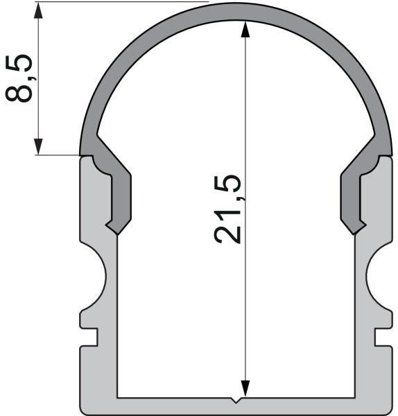 Profil Endkappe - Endkappe R-AU-02-12 Set 2 Stk, Grau