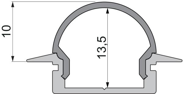 Profil Endkappe - Endkappe R-ET-01-12 Set 2 Stk, Grau