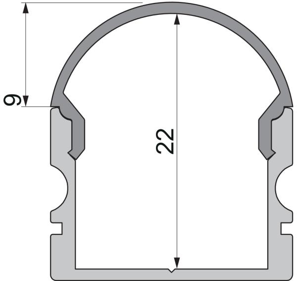 Profil Endkappe - Endkappe R-AU-02-15 Set 2 Stk, Grau