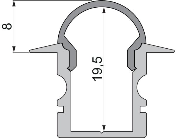 Profil Endkappe - Endkappe R-ET-02-08 Set 2 Stk, Grau