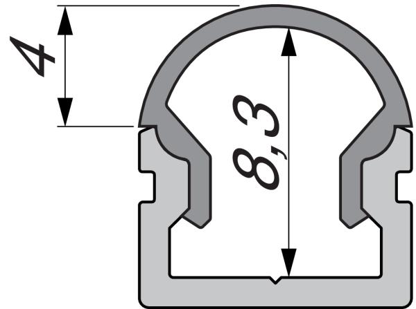 Profil Endkappe - Endkappe R-AU-01-05 Set 2 Stk, Grau