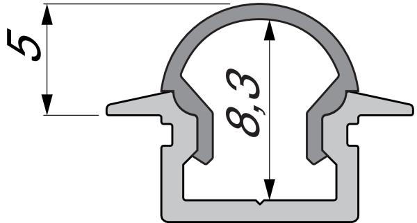 Profil Endkappe - Endkappe R-ET-01-05 Set 2 Stk, Schwarz