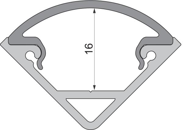 Profil Endkappe - Endkappe R-AV-05-12 Set 2 Stk, Silber
