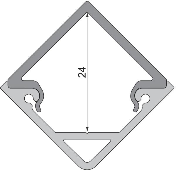 Profil Endkappe - Endkappe E-AV-05-12 Set 2 Stk, Silber