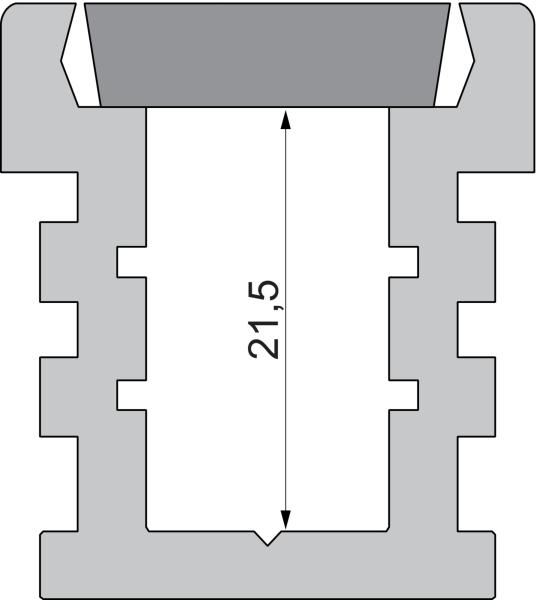 Profil Endkappe - Endkappe I-EU-01-12 Set 2 Stk, Grau